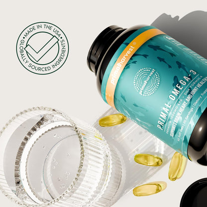 Primal Harvest Omega 3 Fish Oil 1000 mg EPA DHA Softgels 30 Servings