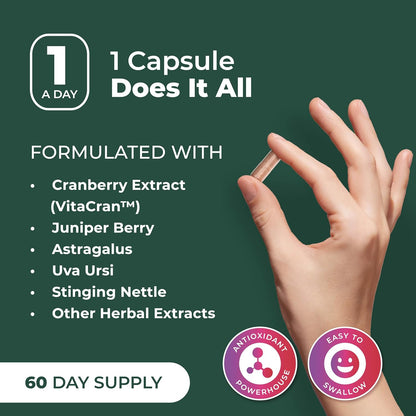 PurePremium Kidney Support Supplement Cranberry Astragalus 21-in-1 60 Day Supply