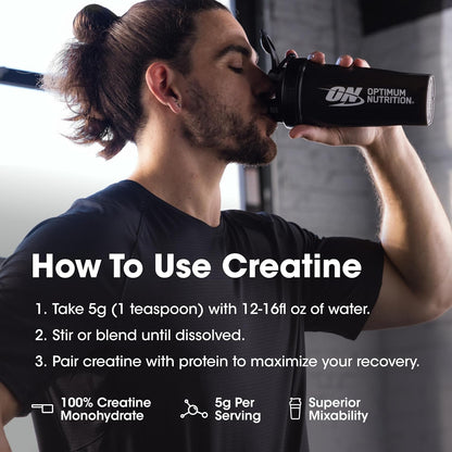 Optimum Nutrition Micronized Creatine Monohydrate Powder Unflavored 240 Servings