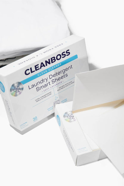 Clean Boss Laundry Detergent Sheets Smart Lavender Scent 60 Sheets 120 Loads