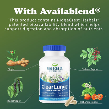 RidgeCrest Herbals ClearLungs Extra Strength Vegan Capsules 60 Count