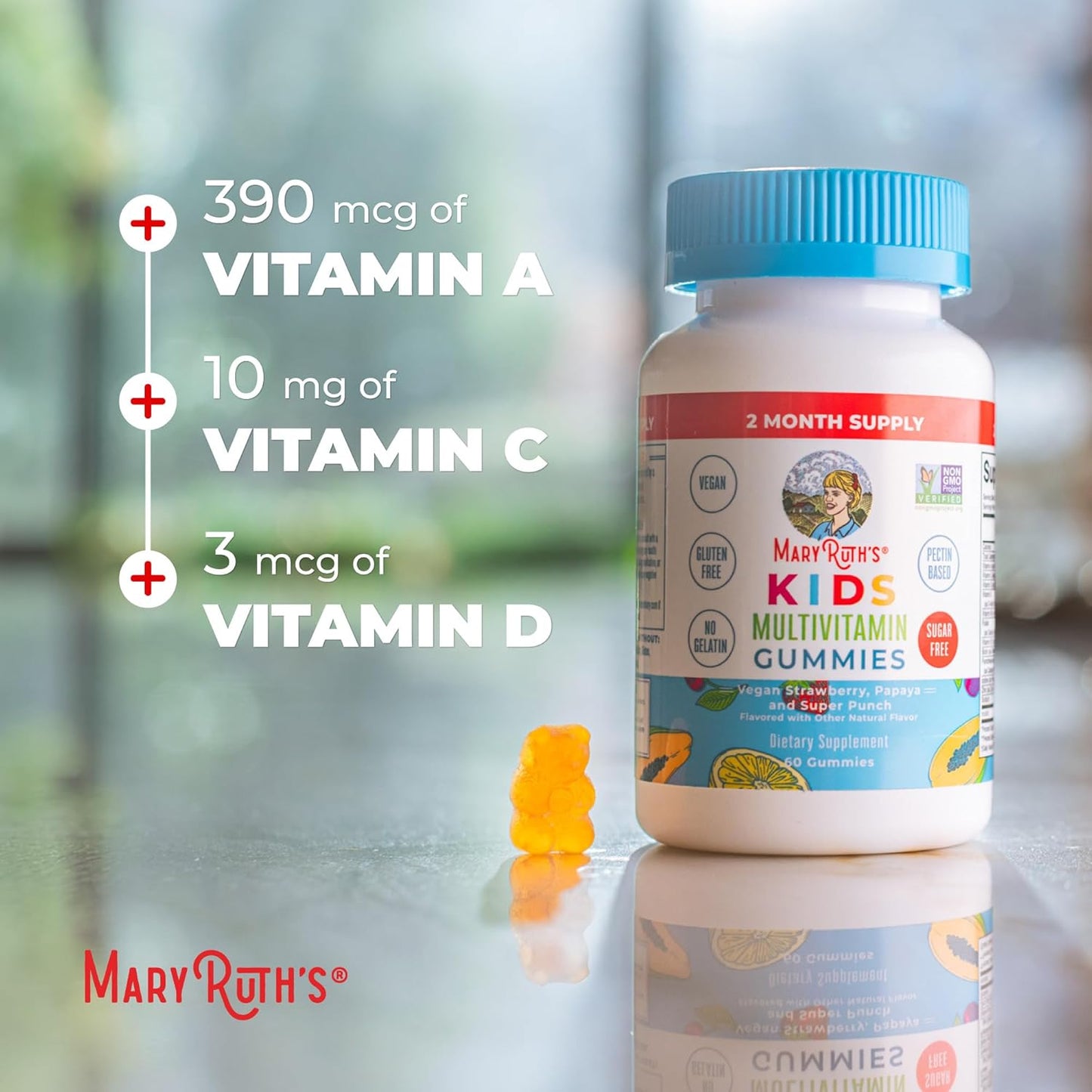 MaryRuth’s Kids Multivitamin Gummies Sugar Free Vegan 60 Count