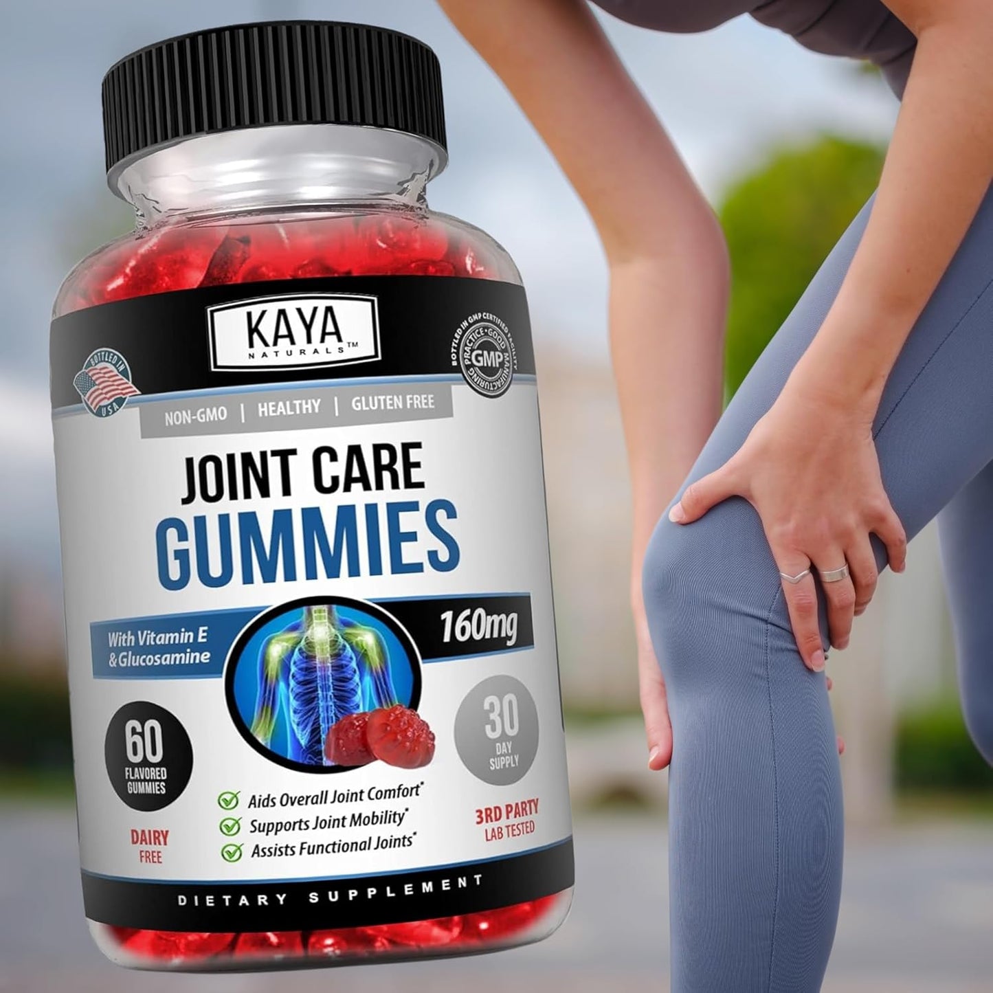 Kaya Naturals Mobility Care Gummies Glucosamine Flexibility Support 60 Count