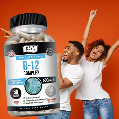 Kaya Naturals B-12 Complex Capsules Energy Metabolism Multivitamin 60 Count