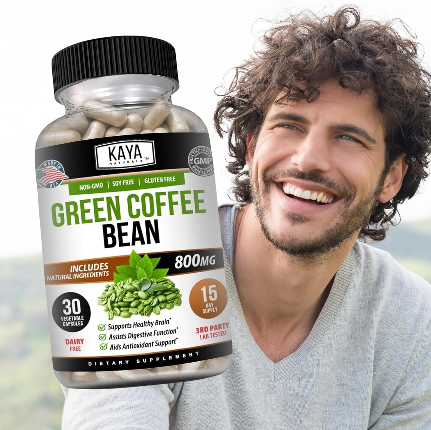 Kaya Naturals Green Coffee Bean Extract Non-GMO Gluten-Free 30 Count