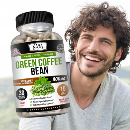 Kaya Naturals Green Coffee Bean Extract Non-GMO Gluten-Free 30 Count