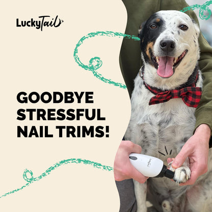 LuckyTail Pet Nail Grinder – USB Rechargeable Dog & Cat Nail Trimmer with LED Lights, 2 Speeds