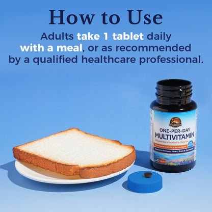 Vitalitown Multivitamin Tablets for Women & Men with Iron, Zinc, Vitamins A, C, D3, B, E 120 Count