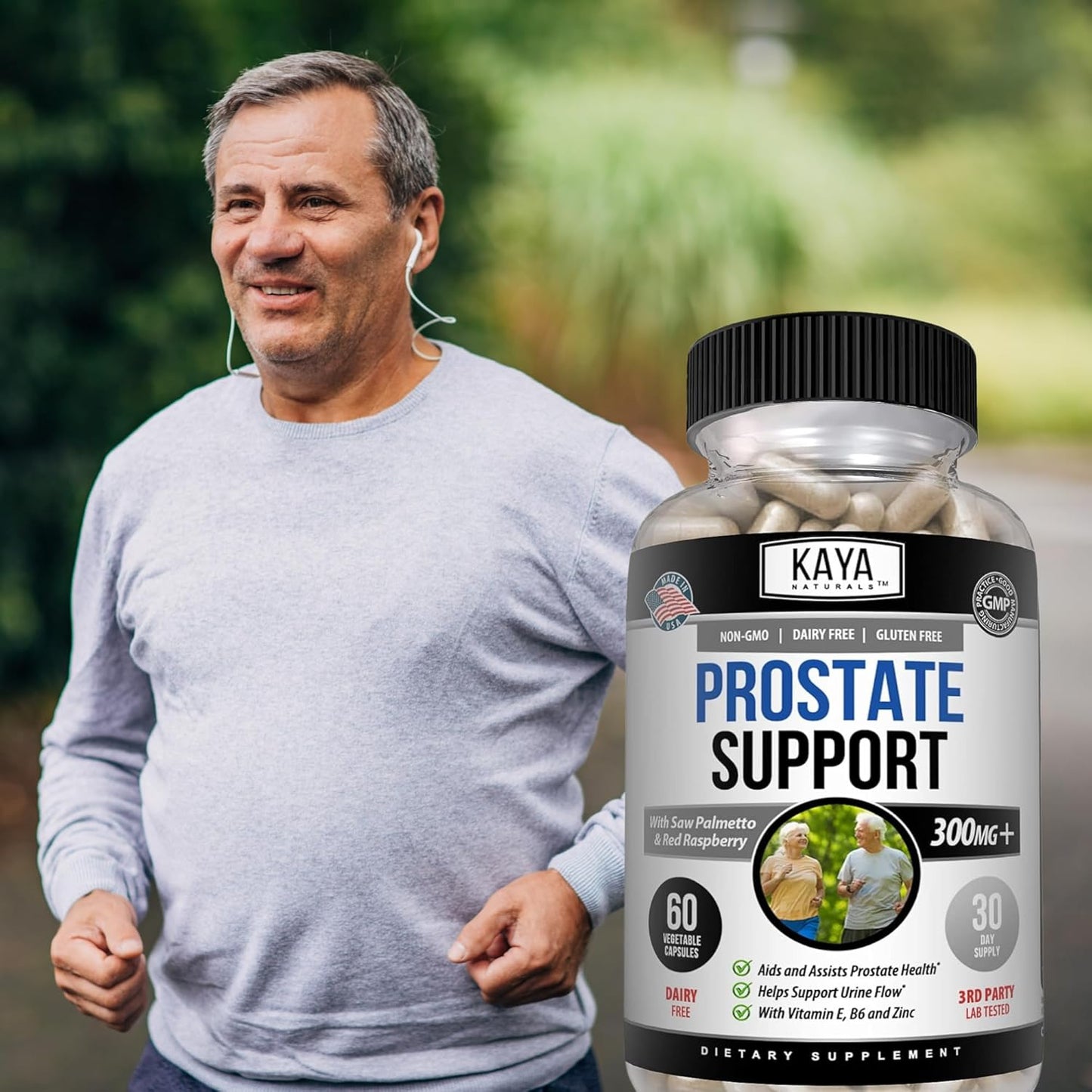 Kaya Naturals Prostate Support Saw Palmetto DHT Blocker Hair Sleep 60 Capsules