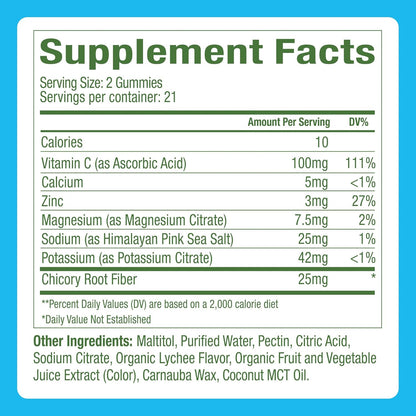 Plant People WonderHydrate Electrolyte Gummies with Magnesium, Potassium & Vitamin C 42 Count
