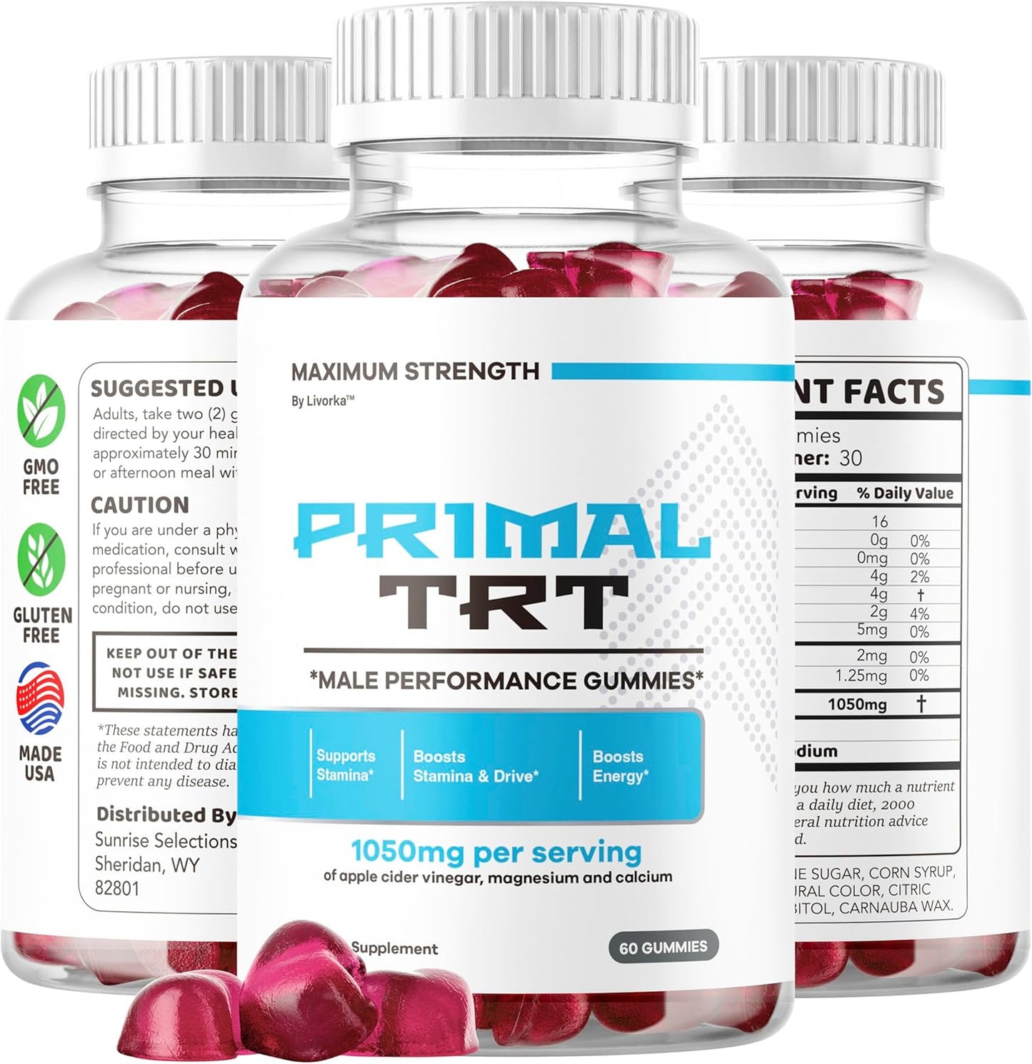 Primal TRT Men’s Supplement Gummies 2 Pack 120 Gummies