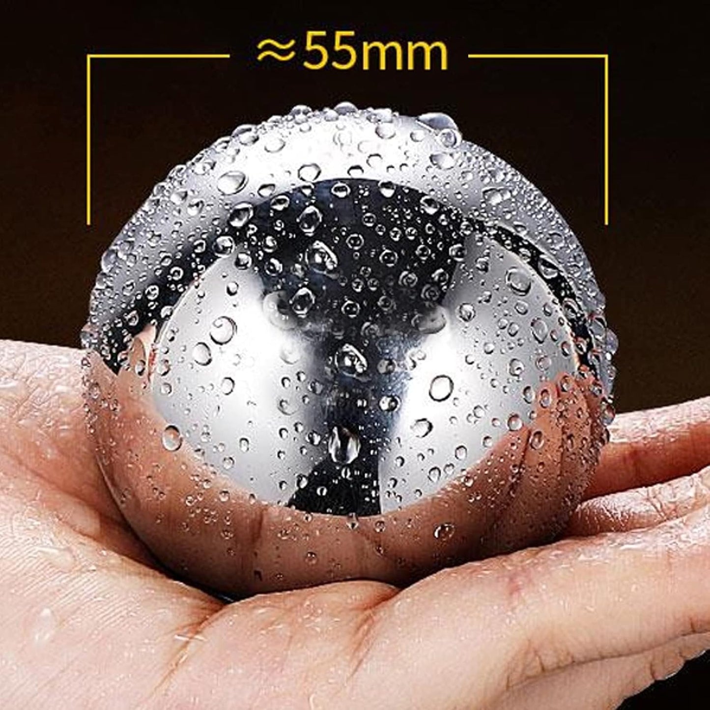 Stainless Steel Whiskey Stones Reusable Ice Balls 55 mm 2 Count
