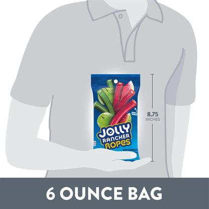JOLLY RANCHER Watermelon & Green Apple Candy Ropes 6 oz 4 Pack