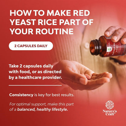 Natures Craft Red Yeast Rice with CoQ10 Capsules 1200 mg 120 Count