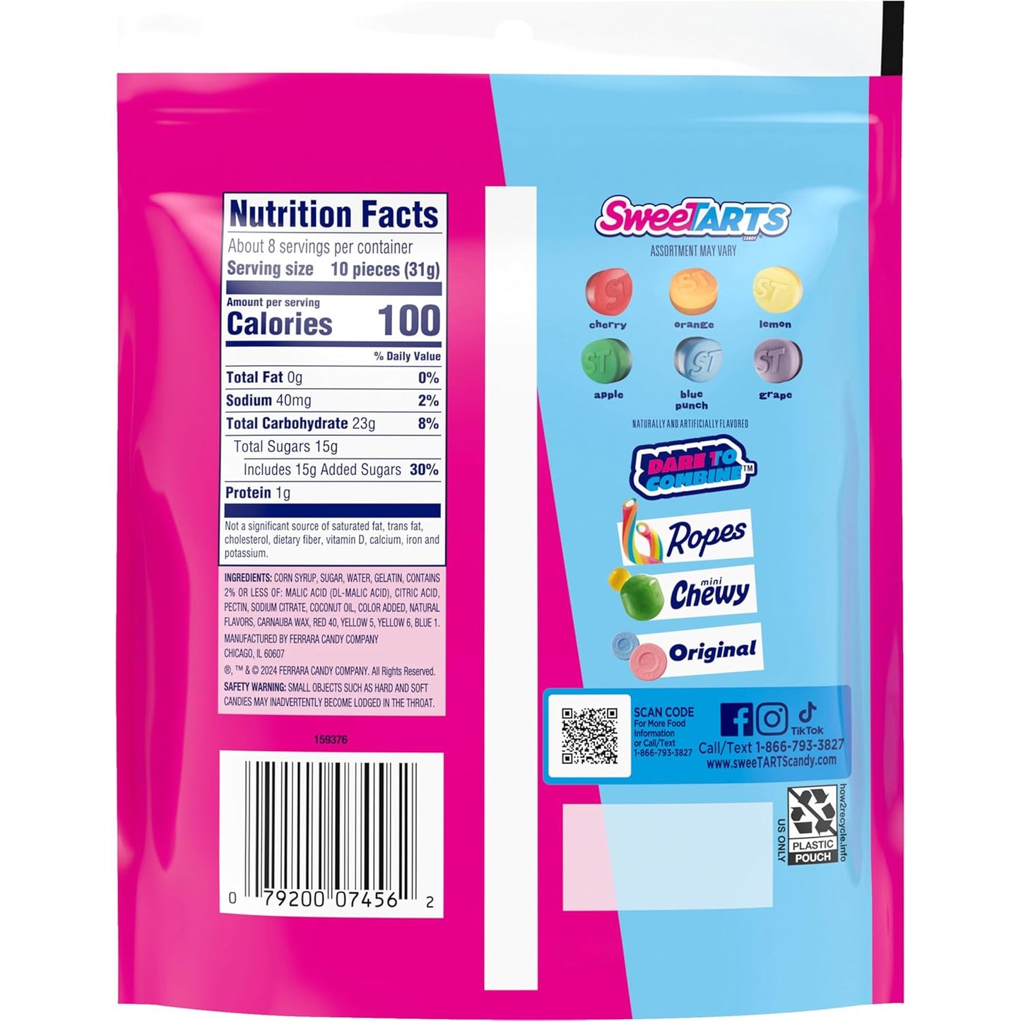 SweeTARTS Gummies Fruity Splitz Sweet & Tart Candy 9 oz Bag