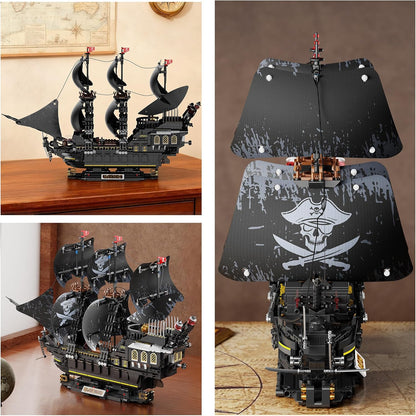 Pirate Ship Building Sets with Lights,MOC Black Pearl Ships Building Blocks for Adults,Pirate Boat Building Toys,Collectible for Home Decor,Valentine Day Birthday Gift for Boys 8-14(2288Pcs)