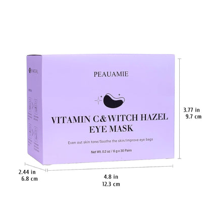 PEAUAMIE Under Eye Patches with Vitamin C & Witch Hazel 30 Pairs
