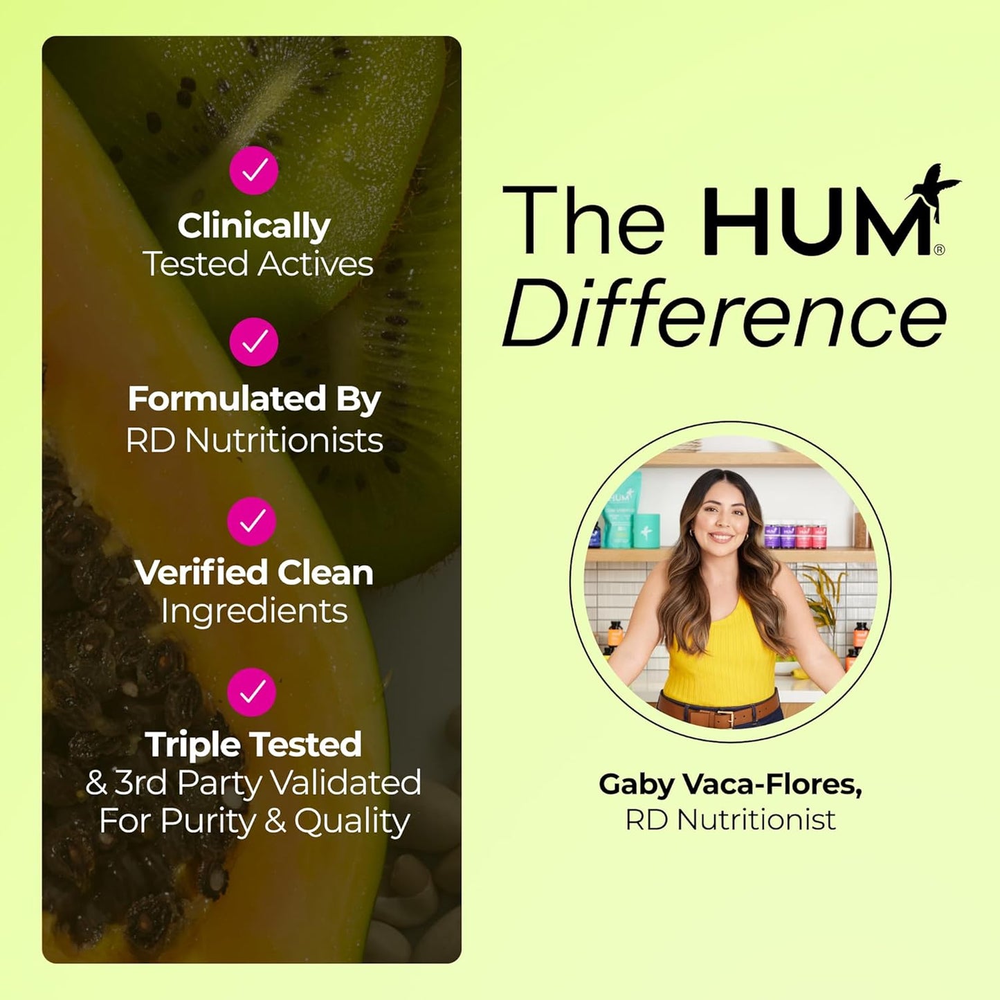 HUM Flatter Me Digestive Enzymes Ginger Peppermint Vegan Capsules 60 Count
