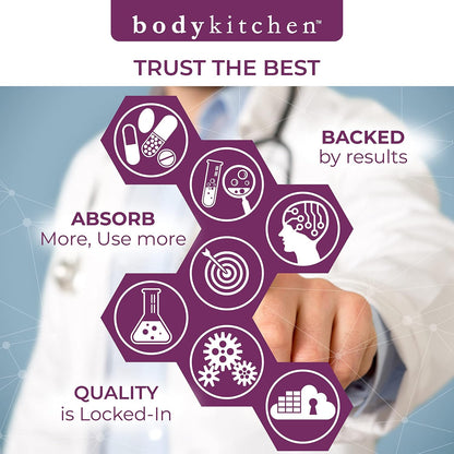Body Kitchen Pro Elastin Peptides 1000 mg Marine-Derived Supplement 2 Pack 120 Capsules