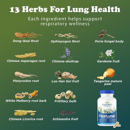 RidgeCrest Herbals ClearLungs Extra Strength Vegan Capsules 60 Count