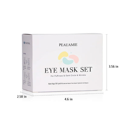 PEAUAMIE Gold & Rose Under Eye Patches with Hyaluronic Acid 30 Pairs