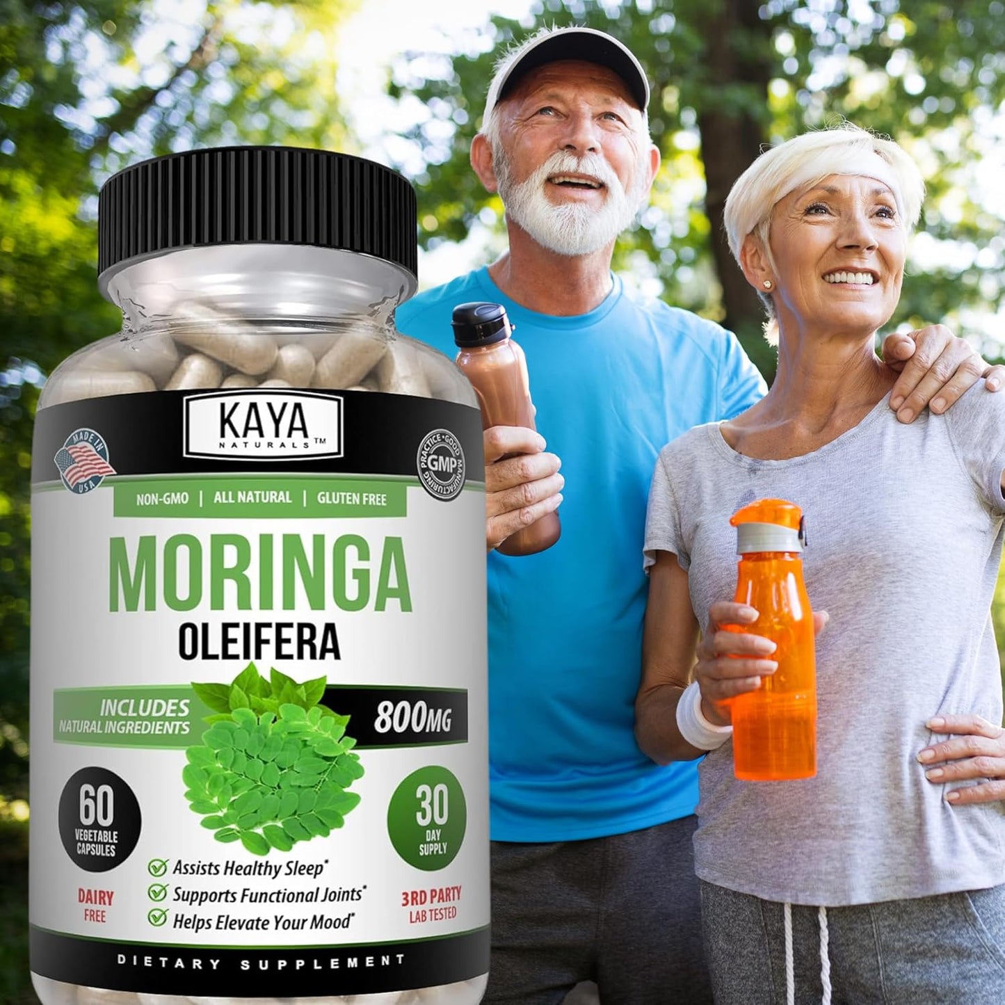 Kaya Naturals Moringa Leaf Extract Veggie Capsules Greens Superfood 60 Count