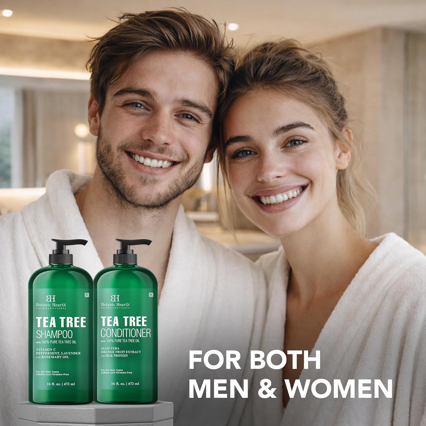 Botanic Hearth Tea Tree Shampoo and Conditioner Set Sulfate Free 16 fl oz