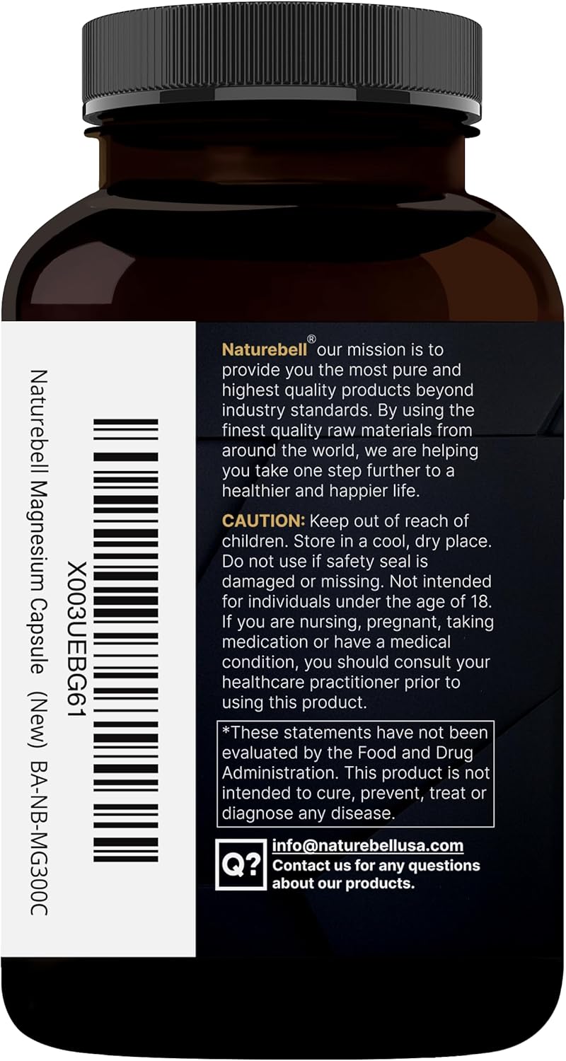 Magnesium Complex Glycinate Citrate 400 mg Capsules 300 Count