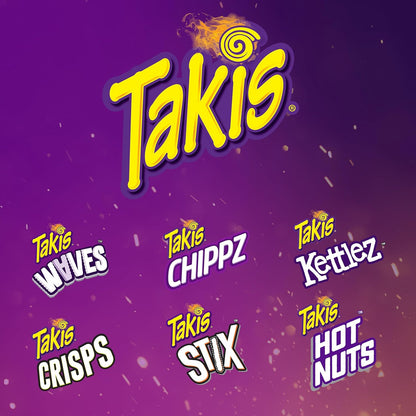 Takis Blue Heat Mini Hot Chili Pepper Rolled Corn Tortilla Chips 25 Pack 1.23 oz Each