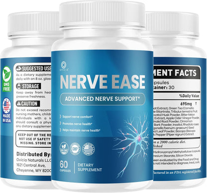 Nerve Ease Supplement Capsules with Natural Ingredients 300 Capsules (5 Pack)