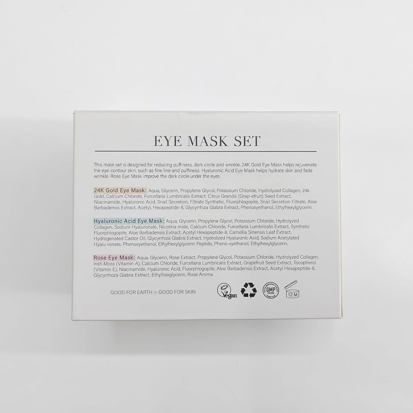PEAUAMIE Gold & Rose Under Eye Patches with Hyaluronic Acid 30 Pairs