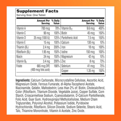 One A Day Women’s Multivitamin Tablets with Biotin, Calcium, Folic Acid, Iron and Zinc 200 Count