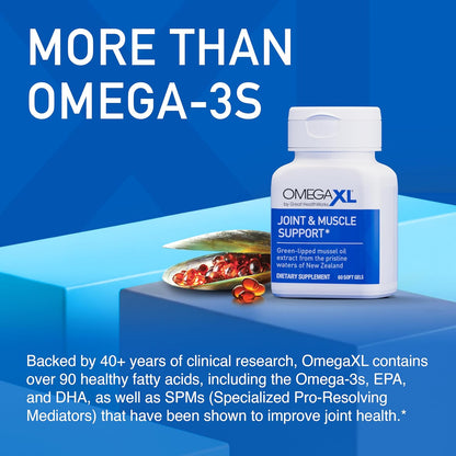 OmegaXL Joint Support Supplement with Green Lipped Mussel Oil 60 Softgels