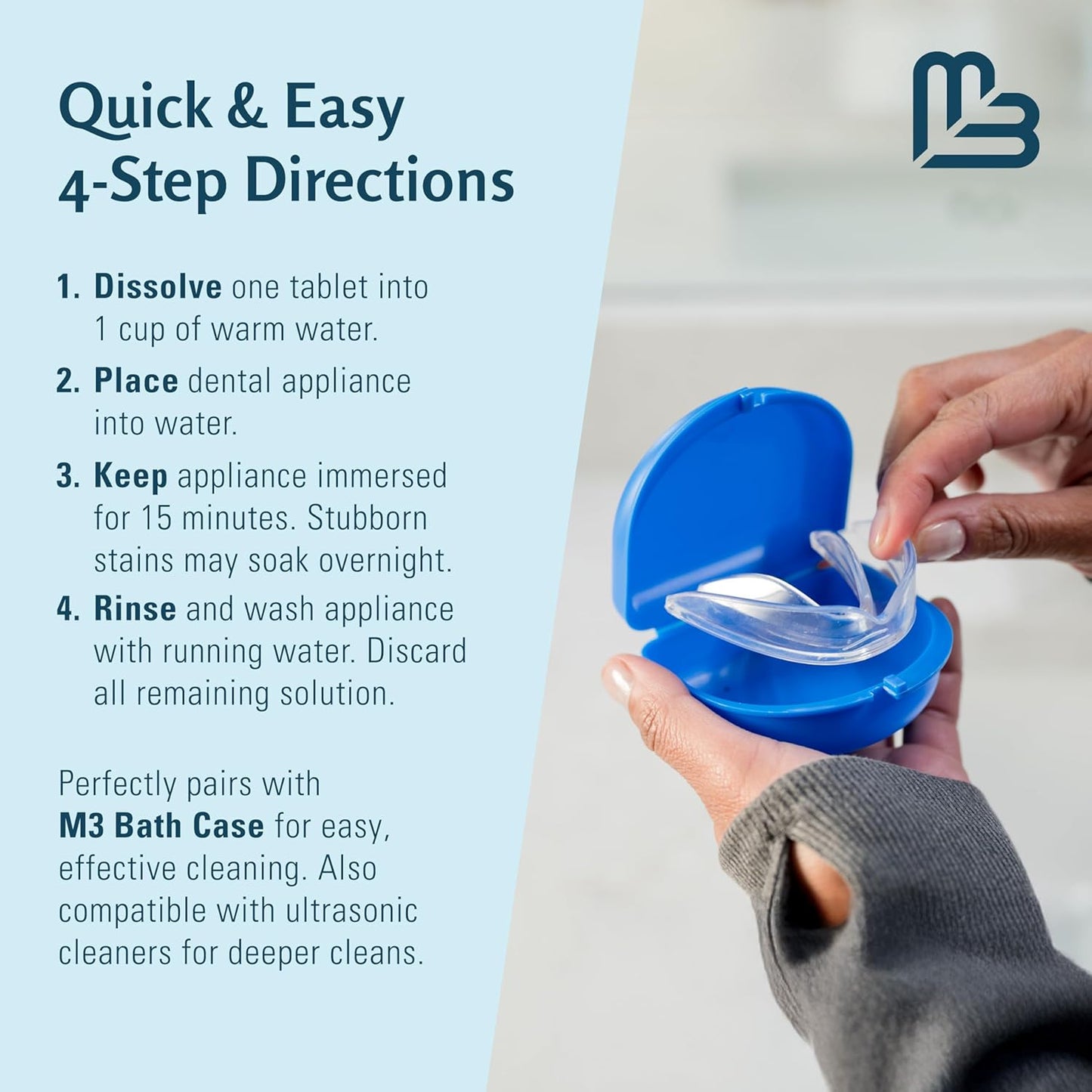 M3 Retainer Cleanser Tablets Mint Denture and Mouth Guard Cleaner 4 Month Supply