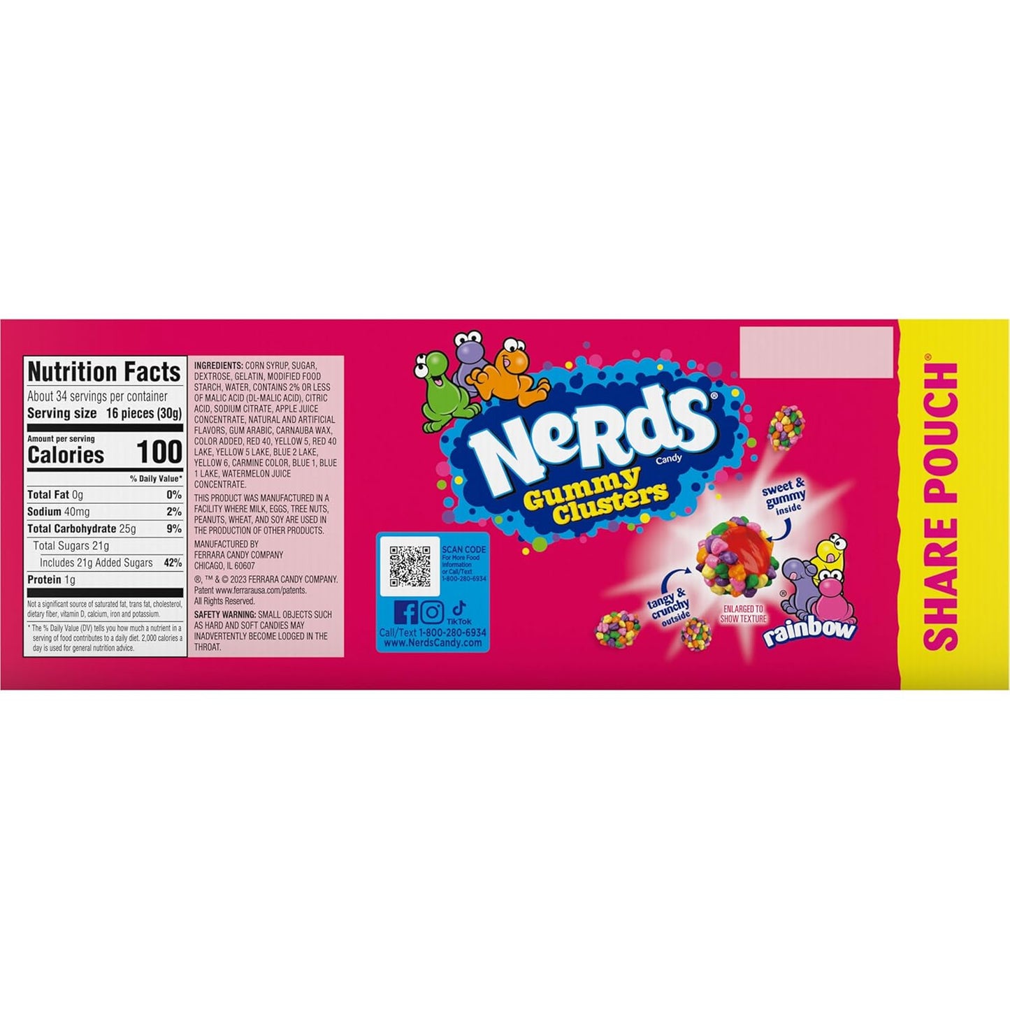 NERDS Gummy Clusters Rainbow Candy 3 oz 12 Pack