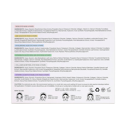 PEAUAMIE Under Eye Patches with Collagen & Hyaluronic Acid 24 Pairs