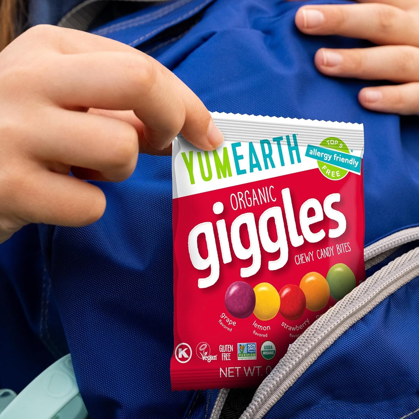 YumEarth Organic Giggles Fruit Flavored Chewy Candy 0.5 oz 15 Pack