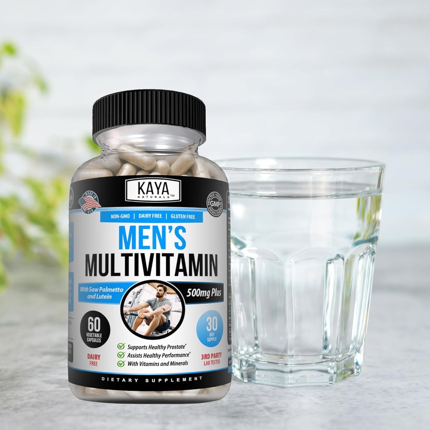 Kaya Naturals Men’s Multivitamin Prostate Support Daily Supplement 60 Veggie Capsules