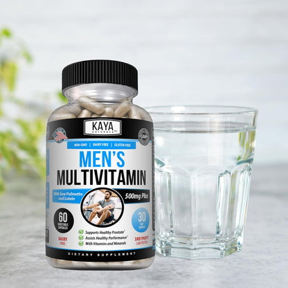 Kaya Naturals Men’s Multivitamin Prostate Support Daily Supplement 60 Veggie Capsules