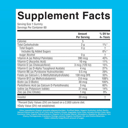 MaryRuth’s Kids Multivitamin Gummies Sugar Free Vegan 60 Count
