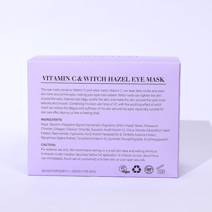 PEAUAMIE Under Eye Patches with Vitamin C & Witch Hazel 30 Pairs