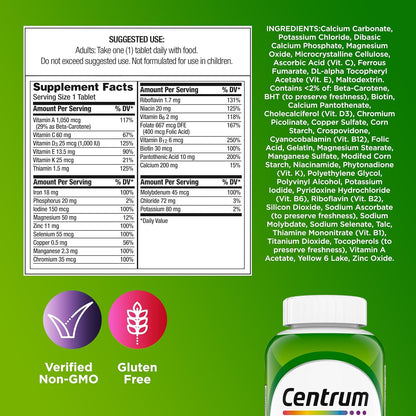Centrum Adult Multivitamin Multimineral Tablets Antioxidants 200 Count