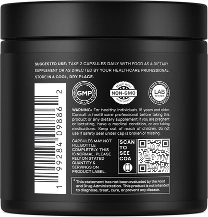 Black Shilajit Capsules with Ashwagandha Tongkat Ali Fulvic Acid 103800 mg 60% Fulvic Acid