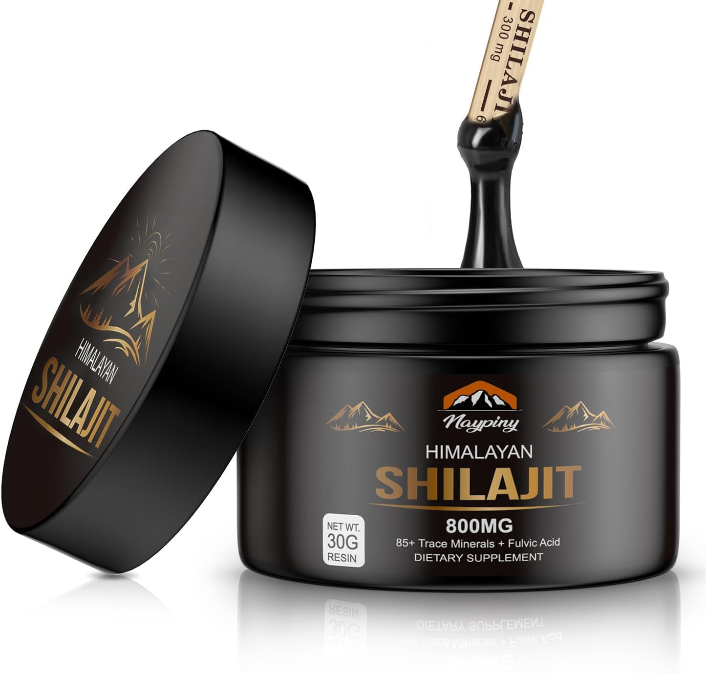 Pure Himalayan Shilajit Resin 800mg – Gold Grade with Fulvic Acid & 85+ Trace Minerals, Energy & Wellness Support