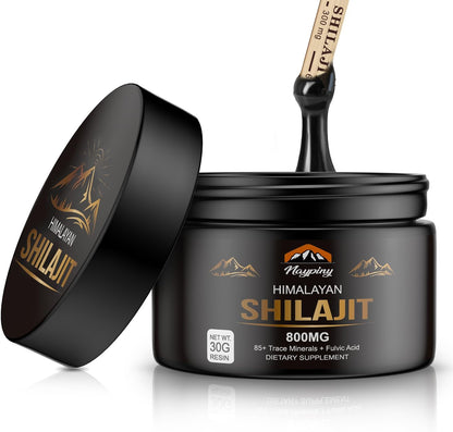 Pure Himalayan Shilajit Resin 800mg – Gold Grade with Fulvic Acid & 85+ Trace Minerals, Energy & Wellness Support