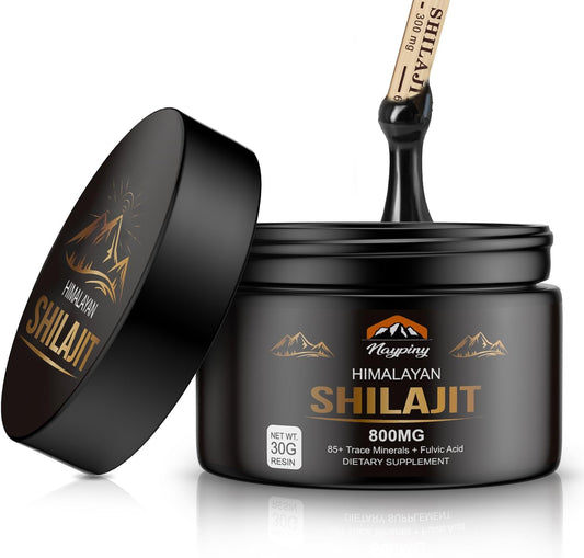 Pure Himalayan Shilajit Resin 800mg – Gold Grade with Fulvic Acid & 85+ Trace Minerals, Energy & Wellness Support