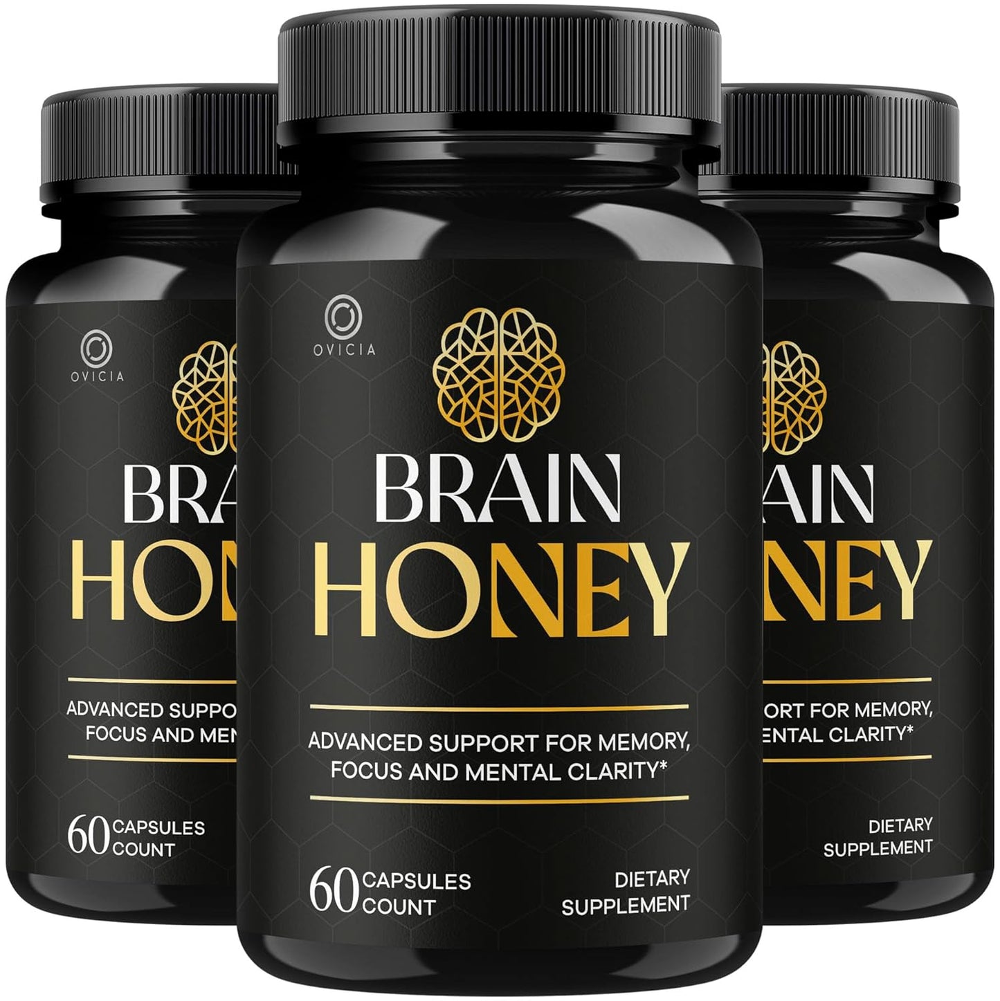 Brain Honey Capsules – Dietary Supplement for Daily Wellness, 180 Count (3pack)