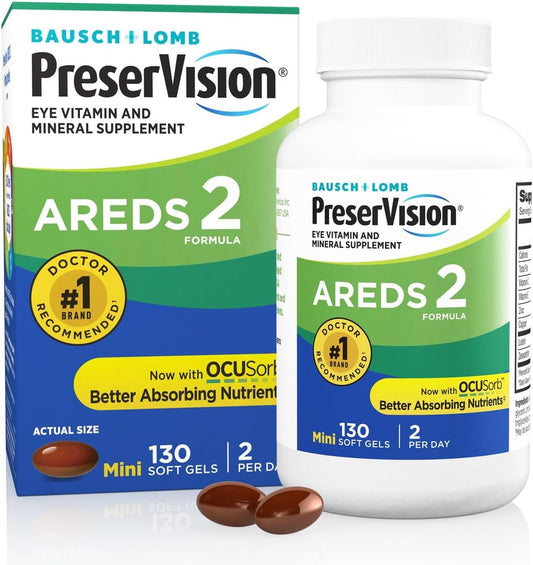 PreserVision AREDS 2 Eye Vitamins – Lutein & Zeaxanthin with Vitamin C, E, Zinc & Copper, 130 Softgels