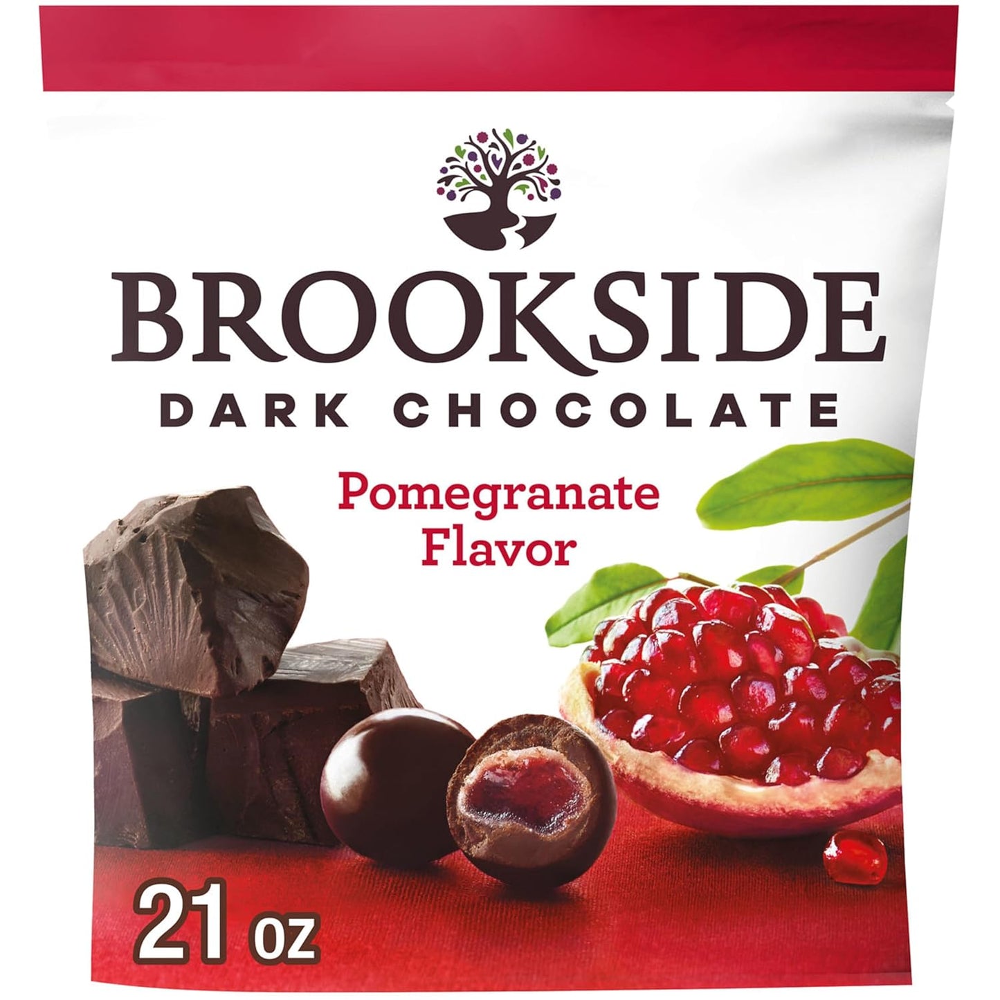 Brookside Dark Chocolate Pomegranate Flavored Snacking Chocolate – Fruit Filled Centers, 21 oz Bag
