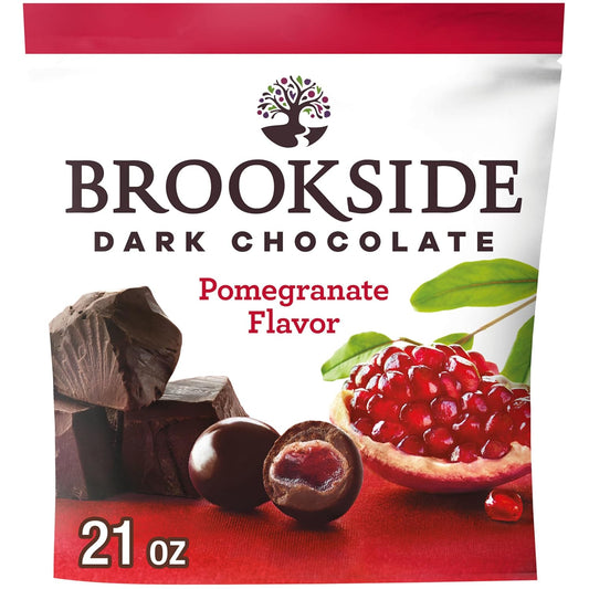 Brookside Dark Chocolate Pomegranate Flavored Snacking Chocolate – Fruit Filled Centers, 21 oz Bag
